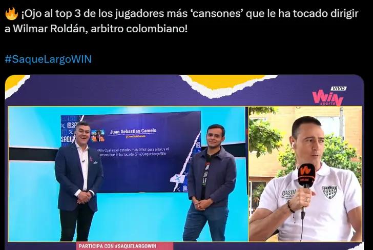 El diálogo entre el referí y los periodistas de Win Sports