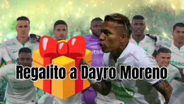 Dayro Moreno y jugadores de Nacional.