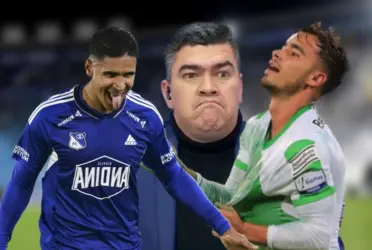 El reconocido narrador de fútbol colombiano narró de forma graciosa el 'sombrerito' que el jugador del 'Azul' le hizo al del 'Verde'. 