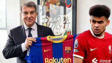 Joan Laporta con la camiseta del FC Barcelona