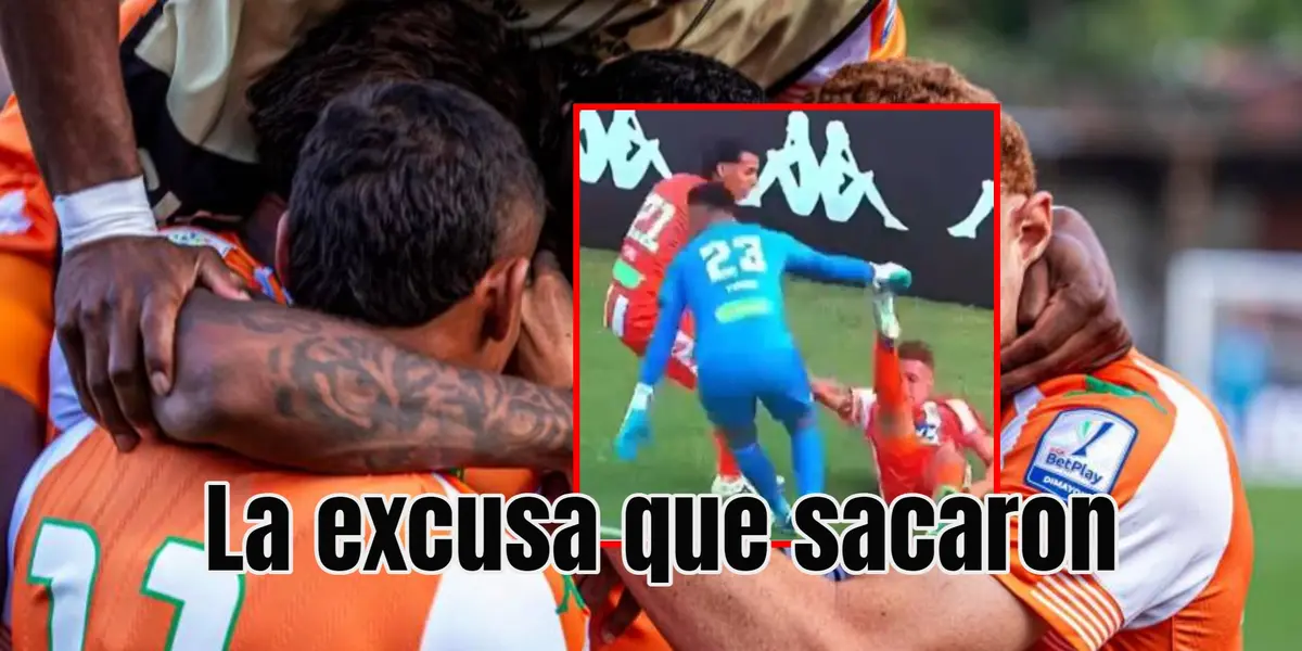 Los jugadores dieron la cara tras la vergonzosa acción.  Foto de fondo tomada de El Colombiano y captura de Win Sports.