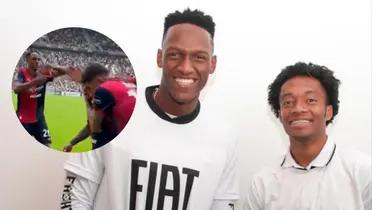 Mina y Cuadrado. Foto: redes de Yerry Mina.