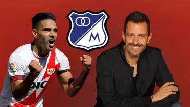 Pablo Giralt, Radamel Falcao y el escudo de Millonarios FC