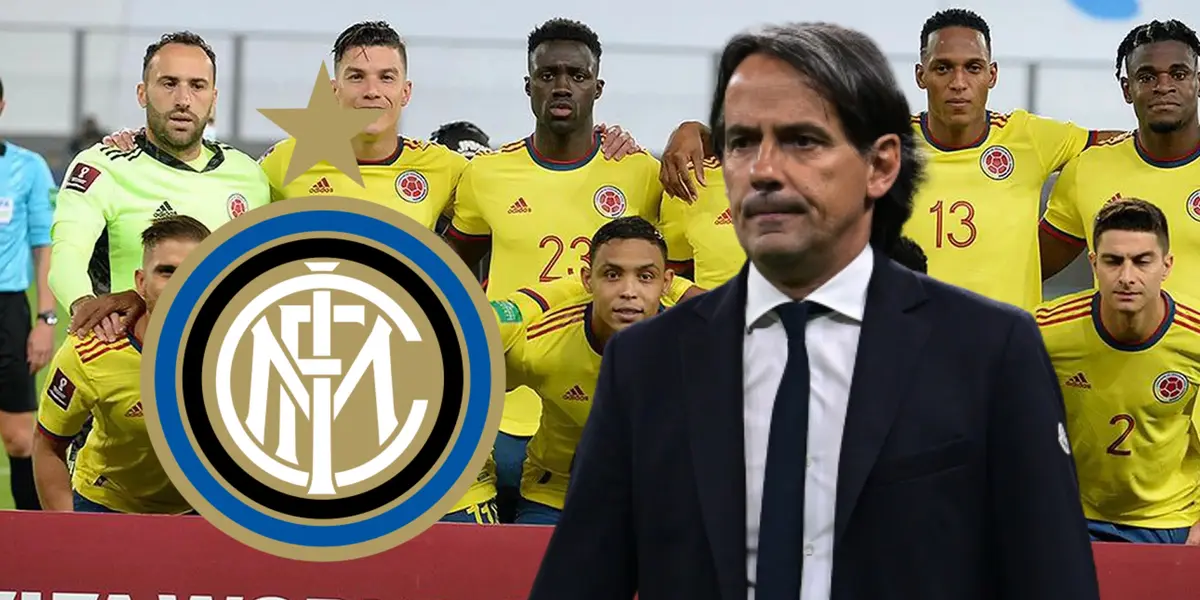 Simone Inzaghi y jugadores de la Selección Colombia 2021.