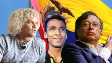 Carlos Valderrama, Carlos Espencer y Gustavo Petro.
