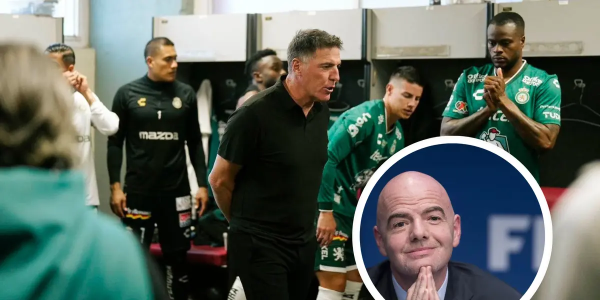 Eduardo Berizzo y Gianni Infantino Foto: Club León y FIFA