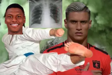 El jugador del América no pudo seguir en el partido como producto del golpe.