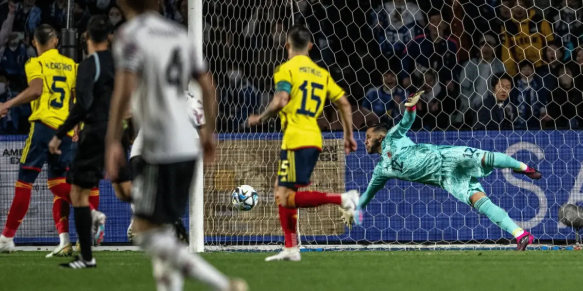 El portero bogotano realizó una crucial atajada para mantener la victoria colombiana sobre Japón