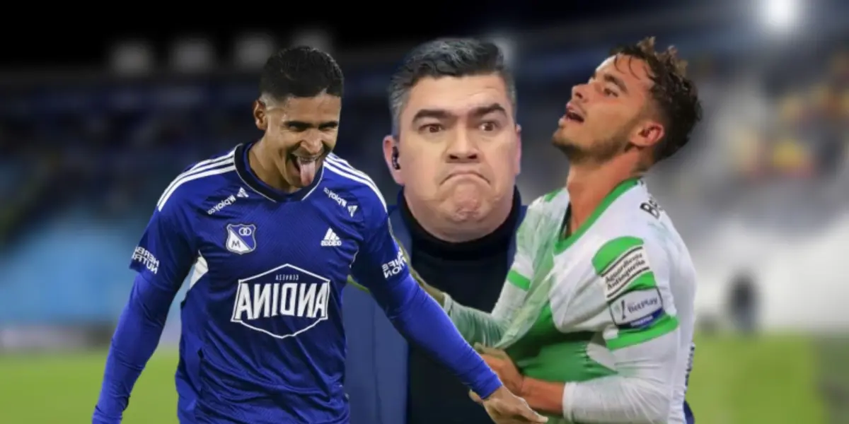 El reconocido narrador de fútbol colombiano narró de forma graciosa el 'sombrerito' que el jugador del 'Azul' le hizo al del 'Verde'.