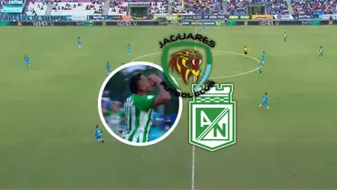 Jaguares de Córdoba vs Atlético Nacional Foto: Captura de Win Sports y Escudoteca