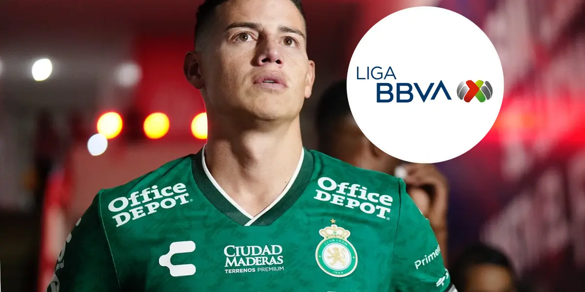 James fue sancionado justo cuando León se juega la liguilla en México. ¡Mala noticia para el club! Foto: James Rodríguez y Escudoteca