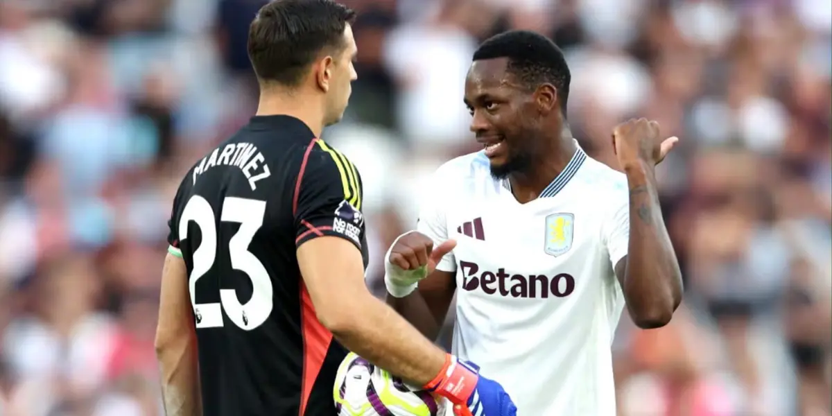 Jhon Durán y Dibu Martínez. Foto: redes de Aston Villa.