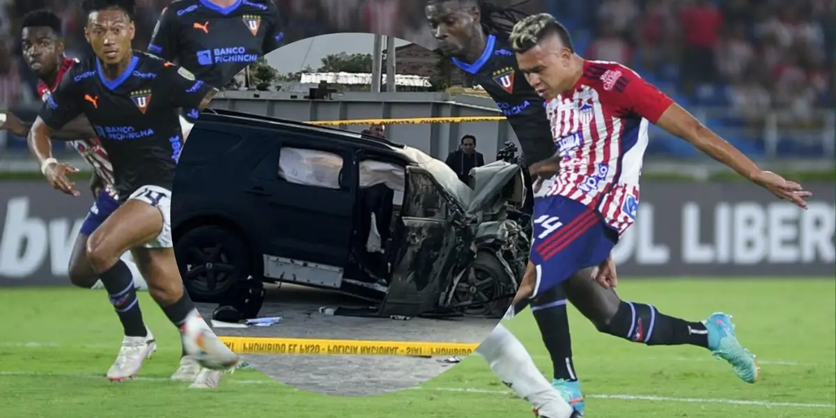 Jugadores de Junior y Liga de Quito. Foto: redes de Conmebol.