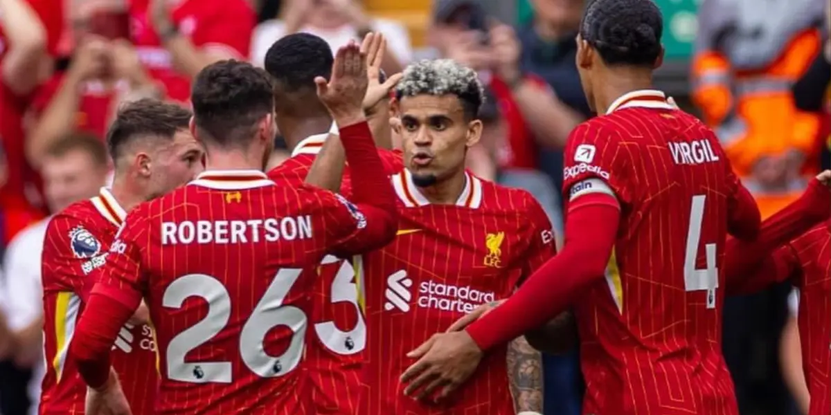 Jugadores del Liverpool. Foto: redes de Luis Díaz.
