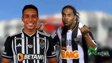 Palacios y Ronaldinho. Foto: redes de Palacios, Ronaldinho y Mineiro.