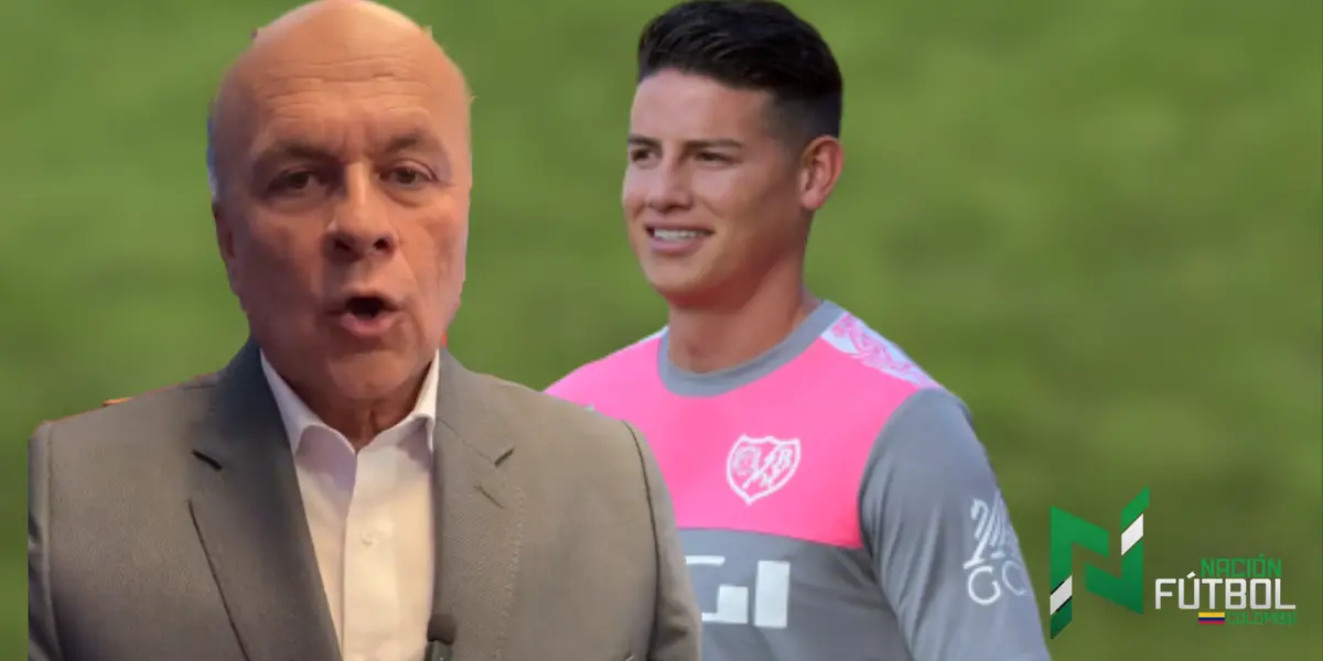 Carlos Antonio Vélez y James Rodríguez. Foto: redes de Rayo Vallecano y de Carlos Antonio Vélez .