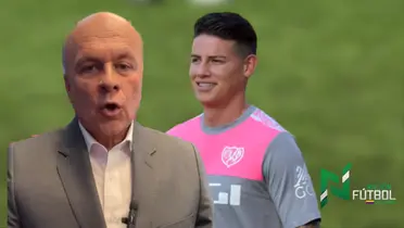 Carlos Antonio Vélez y James Rodríguez. Foto: redes de Rayo Vallecano y de Carlos Antonio Vélez .