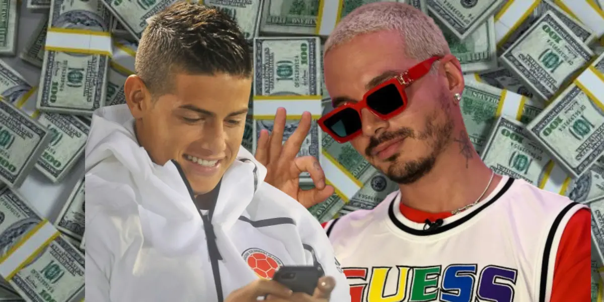 James Rodríguez y J Balvin.