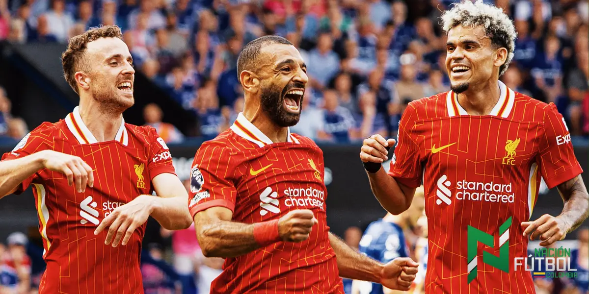 Jota, Salah y Díaz. Foto: X de Liverpool.