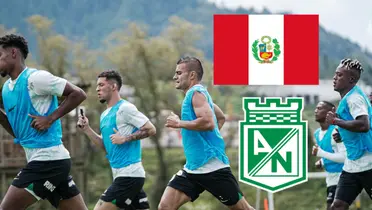 Jugadores de Atlético Nacional entrenando