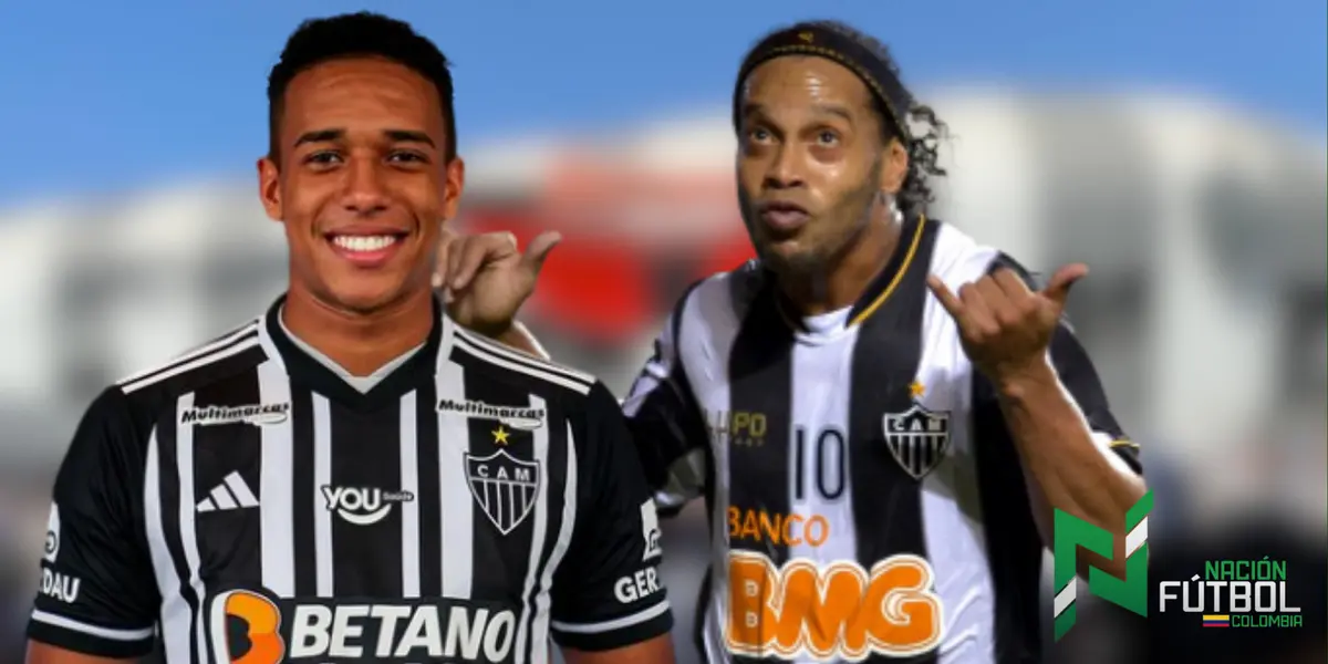 Palacios y Ronaldinho. Foto: redes de Palacios, Ronaldinho y Mineiro.